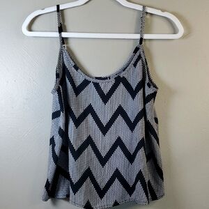 Wet Seal Black and White Chevron Cropped Camisolel. Small